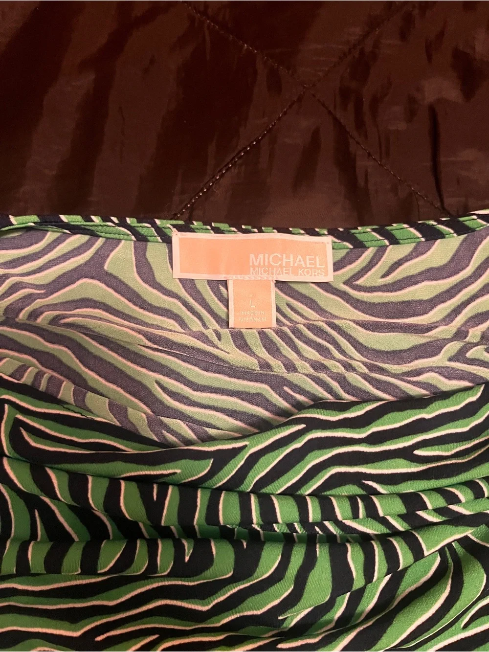 Green Zebra-Print Women's Michael Kors top